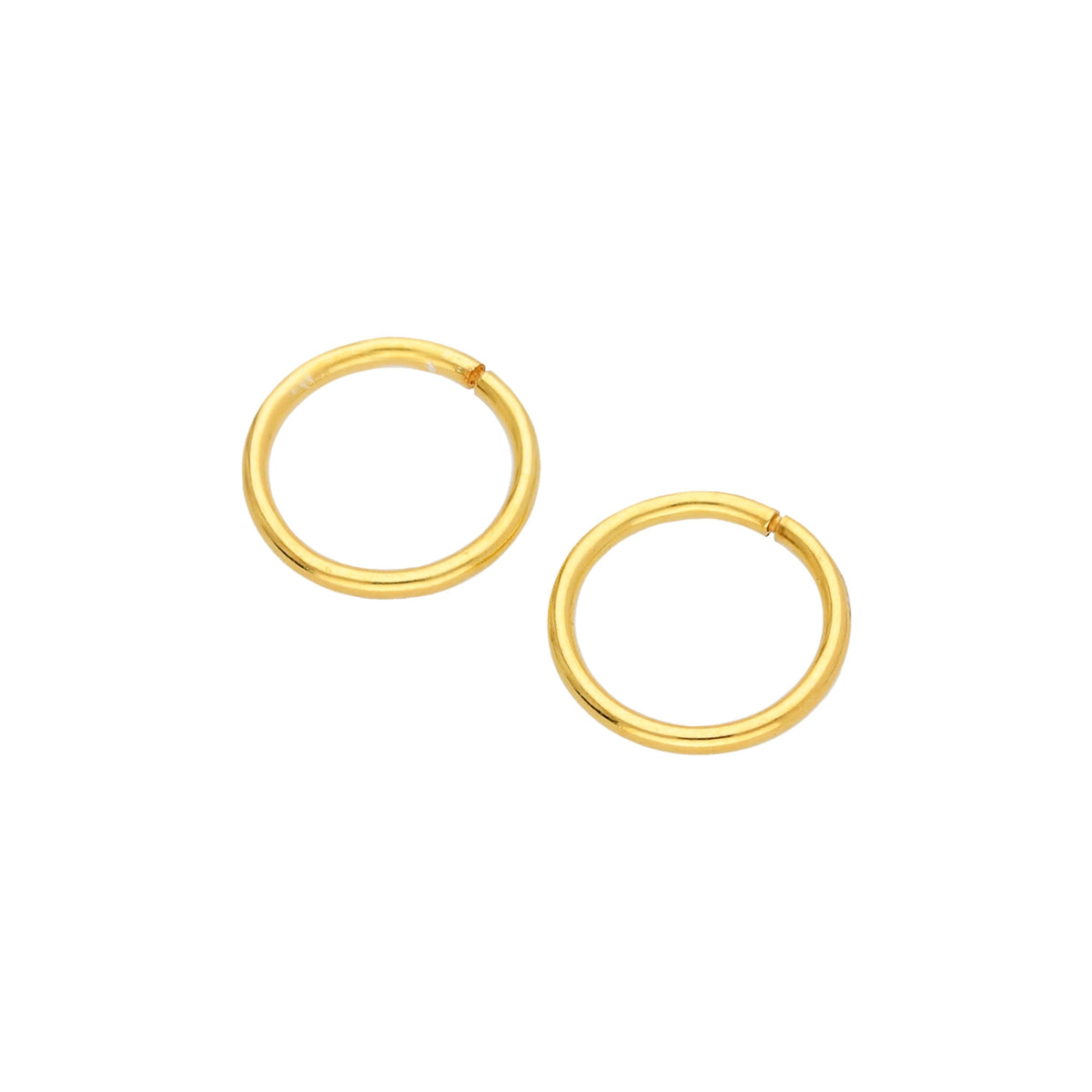 Boucles d'oreilles créoles dormeuses en argent sterling plaqué or de 8 mm