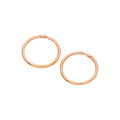 Boucles d'oreilles créoles dormeuses en argent sterling plaqué or rose de 10 mm