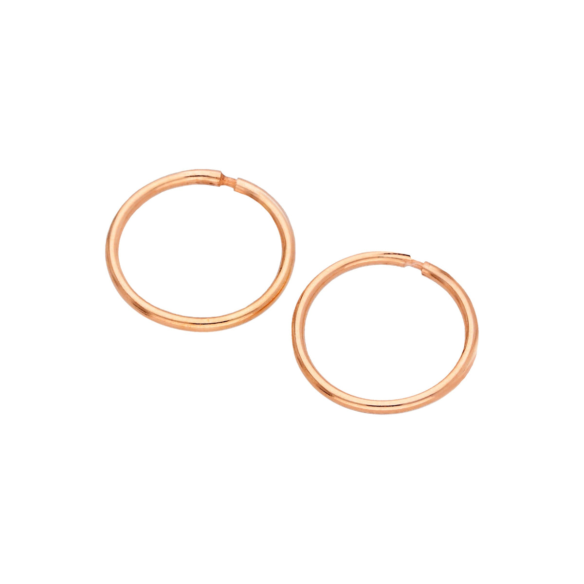 Boucles d'oreilles créoles dormeuses en argent sterling plaqué or rose de 10 mm