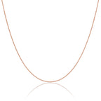 Chaîne à billes en argent sterling plaqué or rose de 1 mm, 35,6 cm