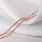 Chaîne à billes en argent sterling plaqué or rose de 1 mm, 55 cm