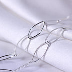Collier à maillons ovales torsadés en argent sterling 35 cm + 5 cm