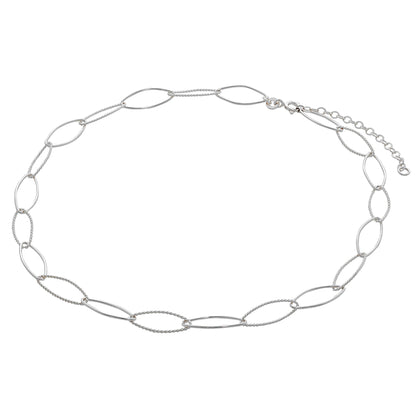 Collier à maillons ovales torsadés en argent sterling 14 + 2 pouces