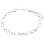 Collier à maillons ovales torsadés en argent sterling 35 cm + 5 cm