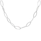 Collier à maillons ovales torsadés en argent sterling 35 cm + 5 cm