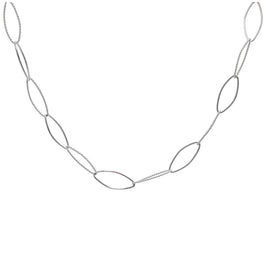 Collier à maillons ovales torsadés en argent sterling 35 cm + 5 cm