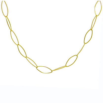 Collier à maillons ovales en argent sterling plaqué or 14 + 2 pouces