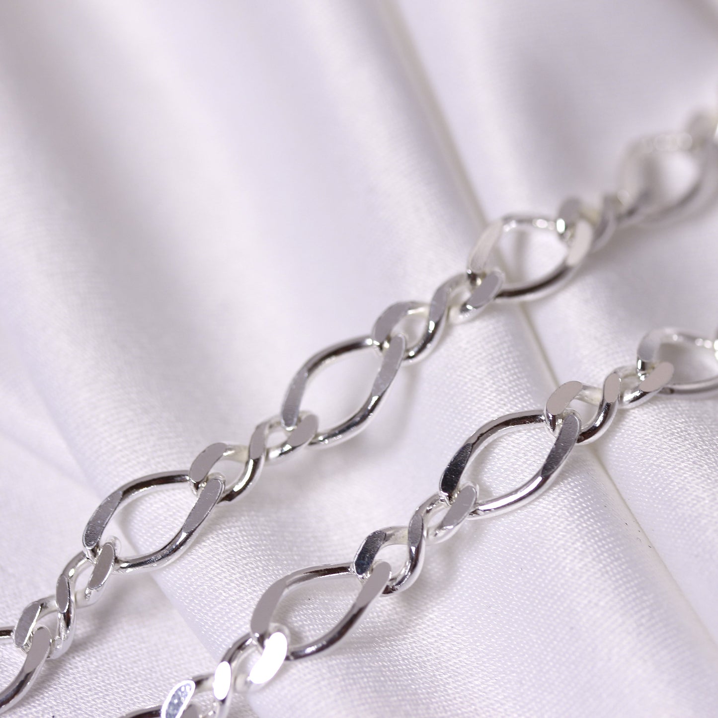 Collier à maillons torsadés Figaro en argent sterling de 40 à 45 cm