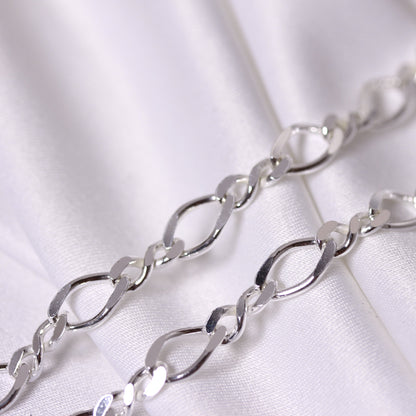 Collier à maillons torsadés Figaro en argent sterling de 40 à 45 cm