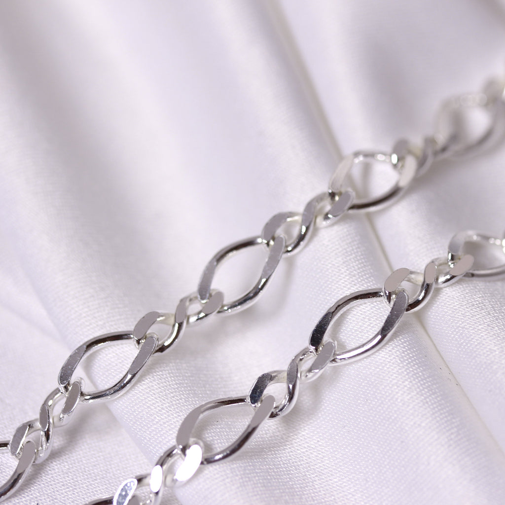 Collier à maillons torsadés Figaro en argent sterling de 40 à 45 cm