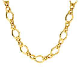 Collier à maillons torsadés Figaro en argent sterling plaqué or de 40 à 45 cm