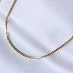Collier serpent carré en argent sterling plaqué or de 2 mm, 40 à 45 cm