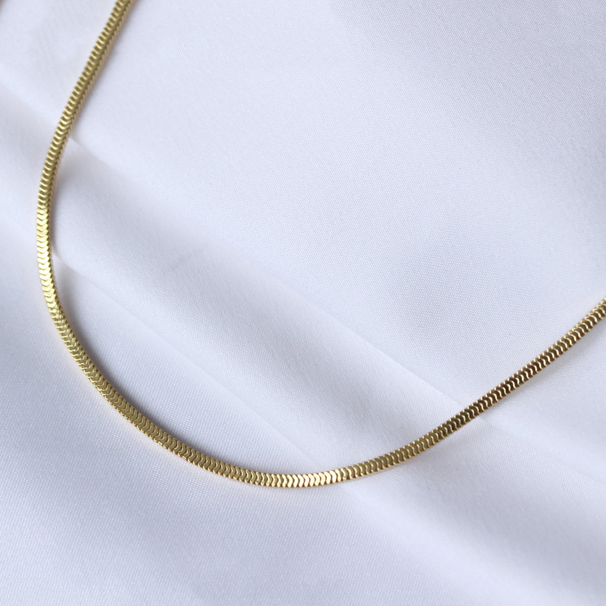 Collier serpent carré en argent sterling plaqué or de 2 mm, 40 à 45 cm