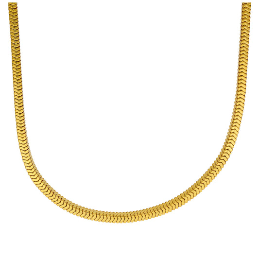 Collier serpent carré en argent sterling plaqué or de 2 mm, 40 à 45 cm