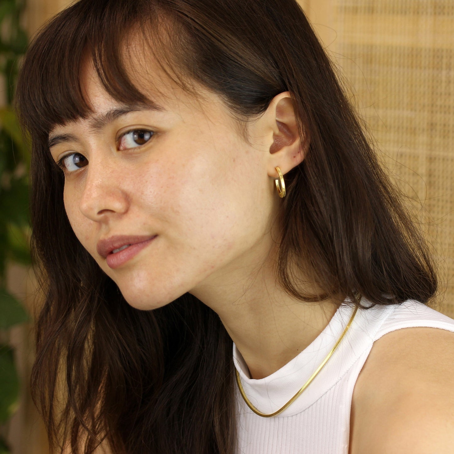 Collier serpent carré en argent sterling plaqué or de 2 mm, 40 à 45 cm