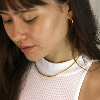 Collier serpent carré en argent sterling plaqué or de 2 mm, 40 à 45 cm