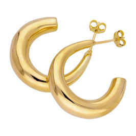 Boucles d'oreilles créoles ouvertes en argent sterling plaqué or