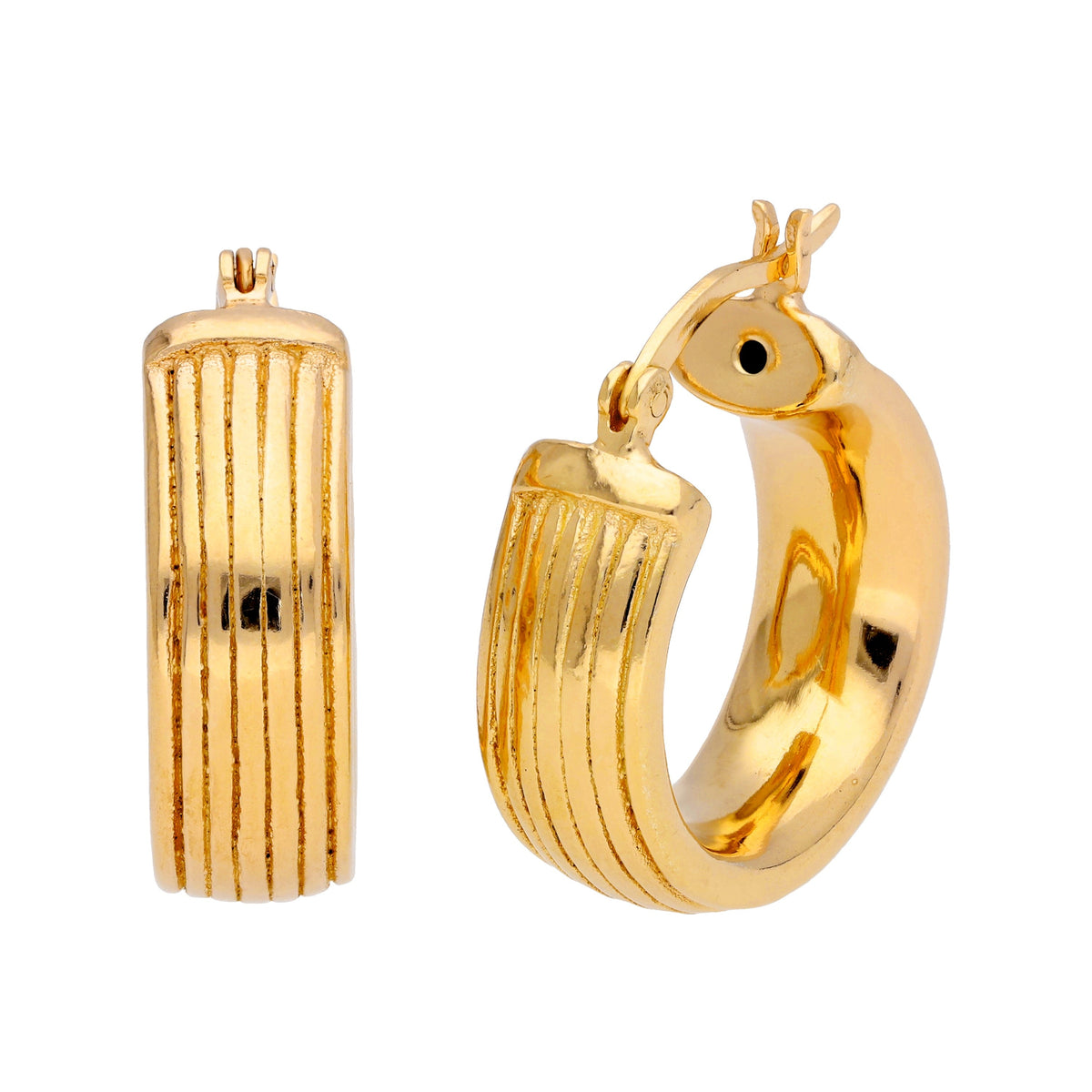 Boucles d'oreilles créoles épaisses en argent sterling plaqué or de 20 mm
