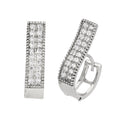 Boucles d'oreilles créoles doubles en argent sterling et zircones cubiques