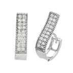 Boucles d'oreilles créoles doubles en argent sterling et zircones cubiques