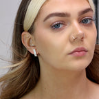 Boucles d'oreilles créoles doubles en argent sterling et zircones cubiques