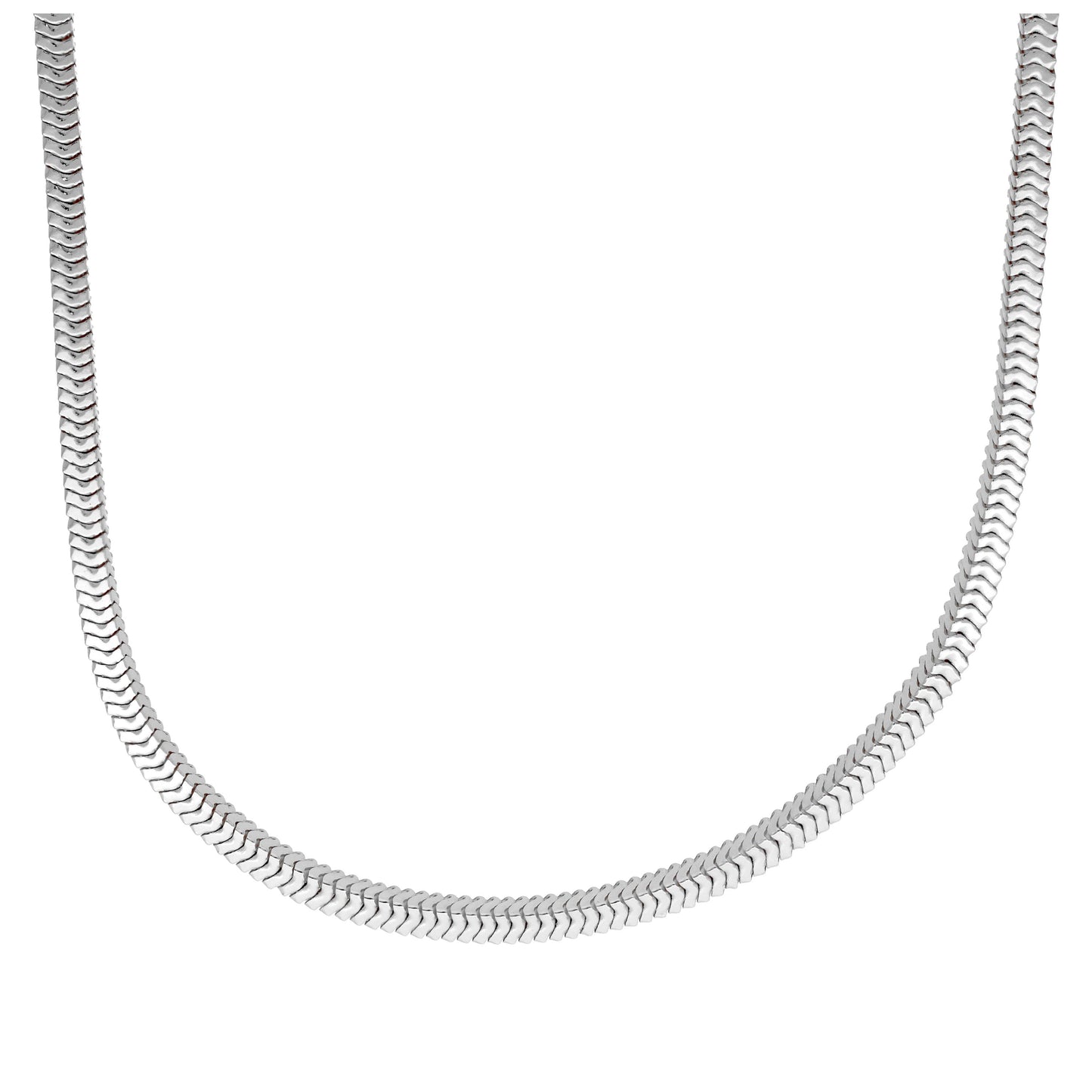 Collier chaîne serpent carrée en argent sterling de 40 à 45 cm