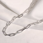 Collier ras du cou à longs maillons en argent sterling de 35 à 40 cm