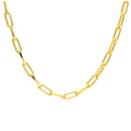Collier ras du cou à longs maillons en argent sterling plaqué or 35-40 cm