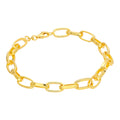 Bracelet à maillons en argent sterling plaqué or massif de 18 cm