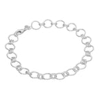 Bracelet chaîne à maillons ronds en argent sterling de 18 cm