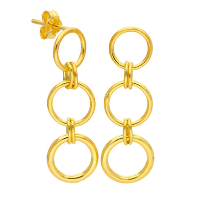 Boucles d'oreilles pendantes à chaîne en argent sterling plaqué or