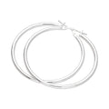 Boucles d'oreilles créoles unies en argent sterling de 40 mm
