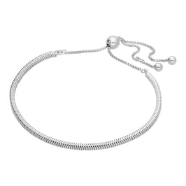 Bracelet réglable en argent sterling avec chaîne serpent carrée