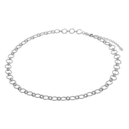 Collier réglable à maillons ronds en argent sterling de 40 à 45 cm
