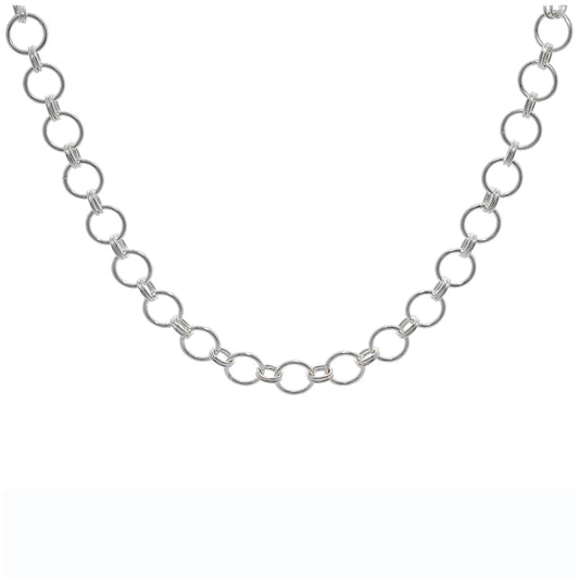 Collier réglable à maillons ronds en argent sterling de 40 à 45 cm