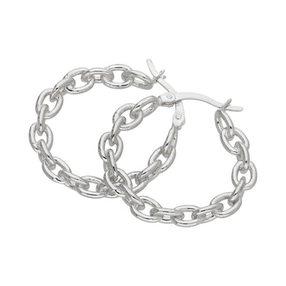 Boucles d'oreilles créoles à longues chaînes en argent sterling