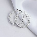 Boucles d'oreilles créoles à longues chaînes en argent sterling