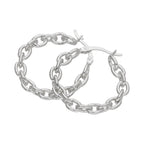 Boucles d'oreilles créoles à longues chaînes en argent sterling