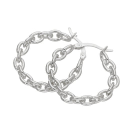 Boucles d'oreilles créoles à longues chaînes en argent sterling
