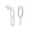 Boucles d'oreilles pendantes à longue chaîne à maillons en argent sterling