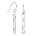 Boucles d'oreilles créoles pendantes en argent sterling avec maillons torsadés
