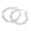 Boucles d'oreilles créoles en argent sterling avec chaîne à maillons torsadés de 30 mm