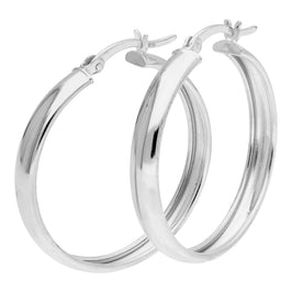 Boucles d'oreilles créoles épaisses en argent sterling de 30 mm