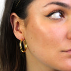 Boucles d'oreilles créoles épaisses en argent sterling plaqué or de 30 mm