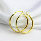 Boucles d'oreilles créoles épaisses en argent sterling plaqué or de 30 mm