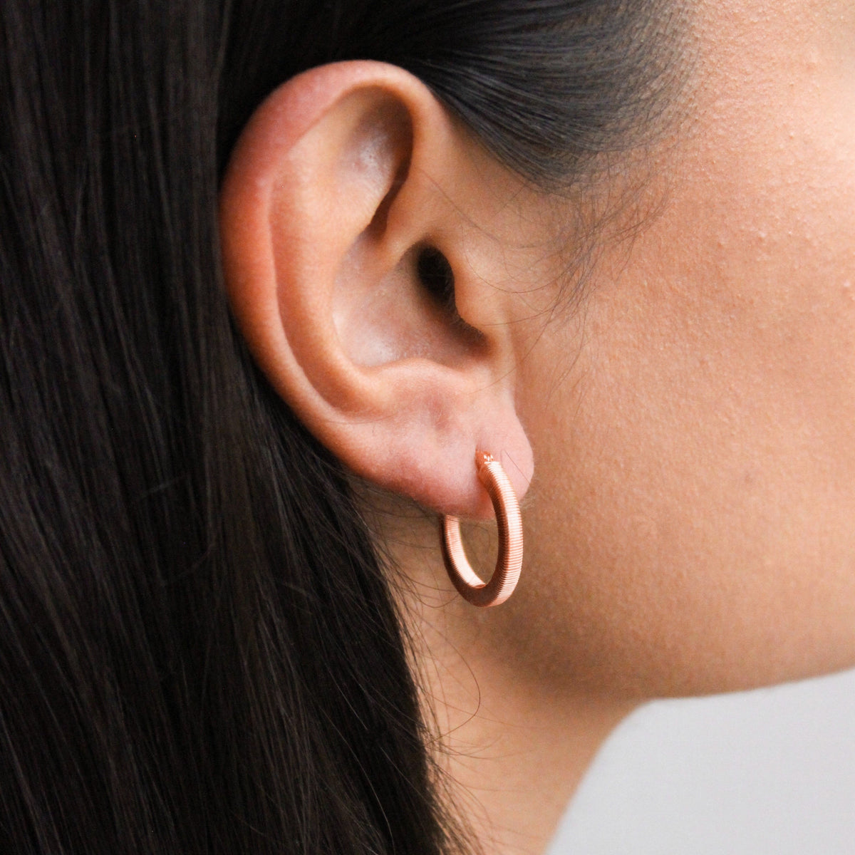 Boucles d'oreilles créoles en argent sterling plaqué or rose de 20 mm