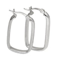 Boucles d'oreilles créoles ovales unies en argent sterling