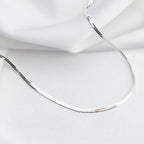 Collier chaîne serpent plate en argent sterling 45 cm
