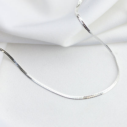 Collier chaîne serpent plate en argent sterling 18 pouces