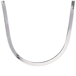 Collier chaîne à chevrons plats en argent sterling de 45 à 50 cm